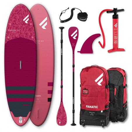 PADDLE FANATIC DIAMOND AIR 9.8 GONFLABLE COMPLET + PAGAIE CARBON DIAMOND C35