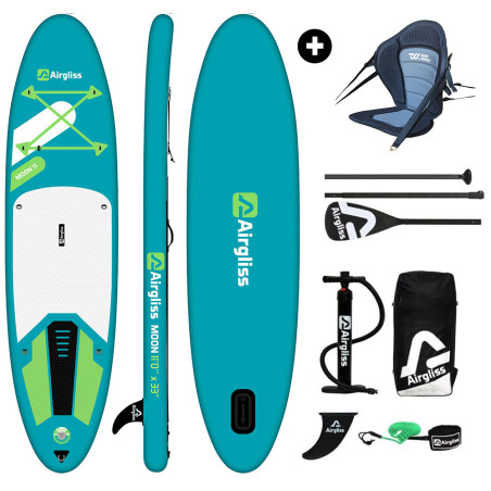 PACK PADDLE KAYAK GONFLABLE AIRGLISS MOON 11.0 + SIEGE