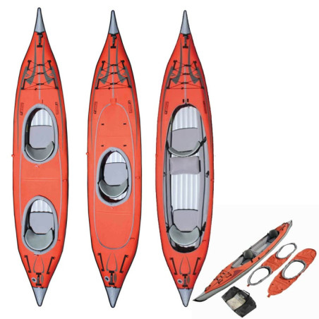 Kayak gonflable advanced elements frame convertible rouge + pontages