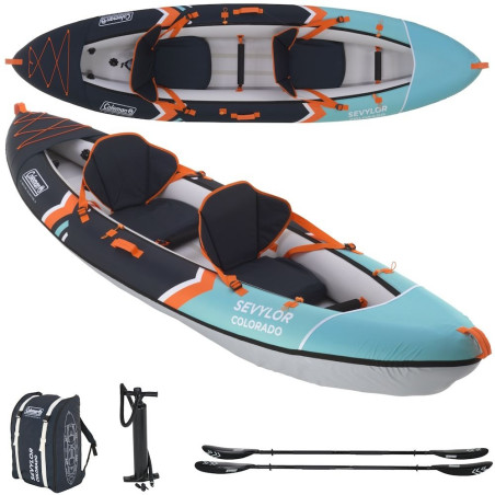 Kayak gonflable sevylor kit colorado 2 adultes avec 2 pagaies et pompe